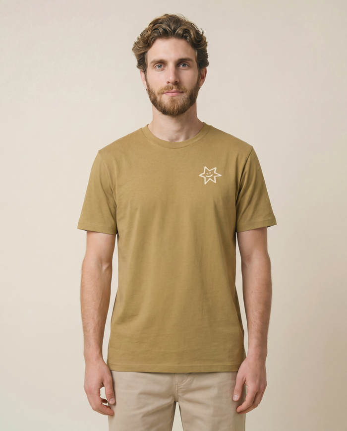 Contrast Star Graphic T-Shirt – Olive