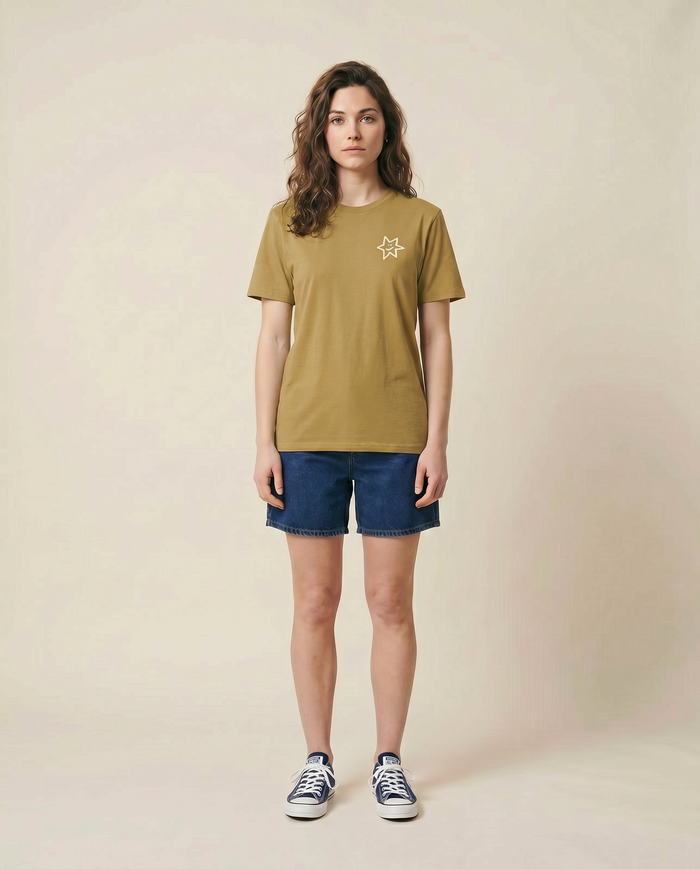 Contrast Star Graphic T-Shirt – Olive