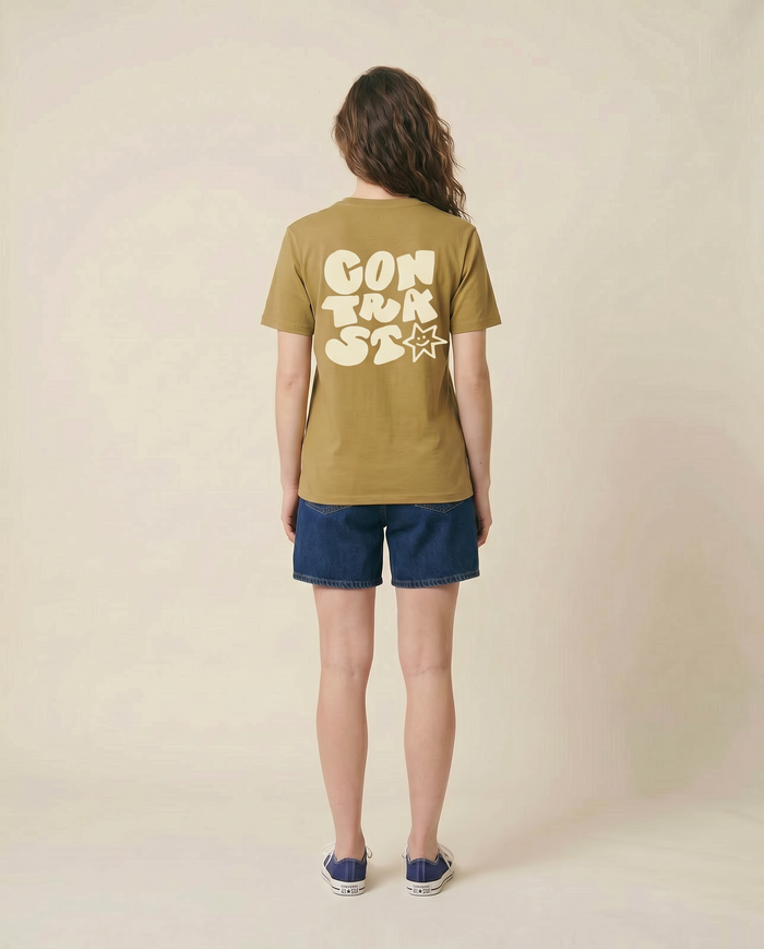 Contrast Star Graphic T-Shirt – Olive