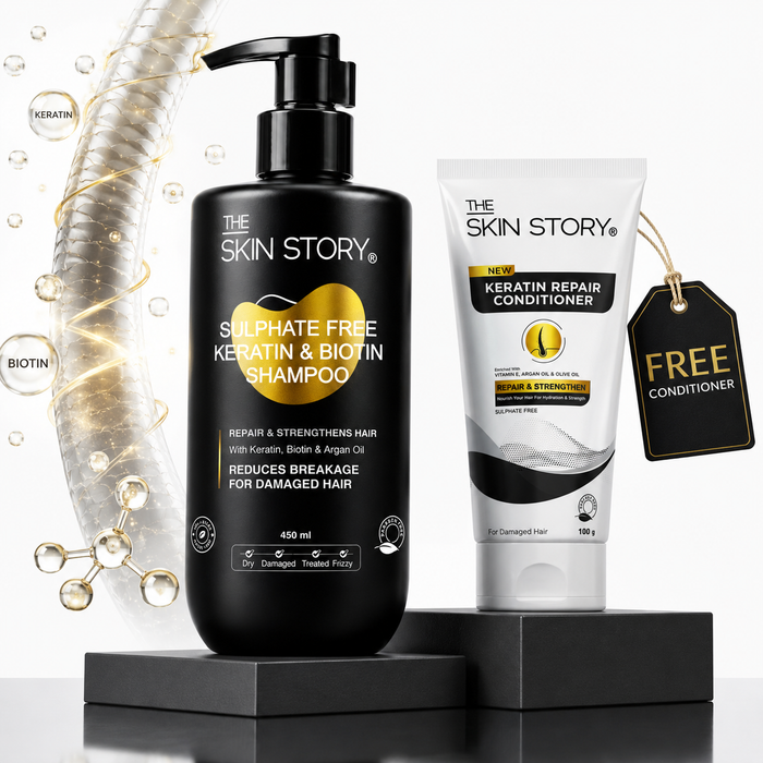 Damage Repair Combo - Sulphate Free Keratin Shampoo (450ml) + FREE Keratin Repair Conditioner (100g)