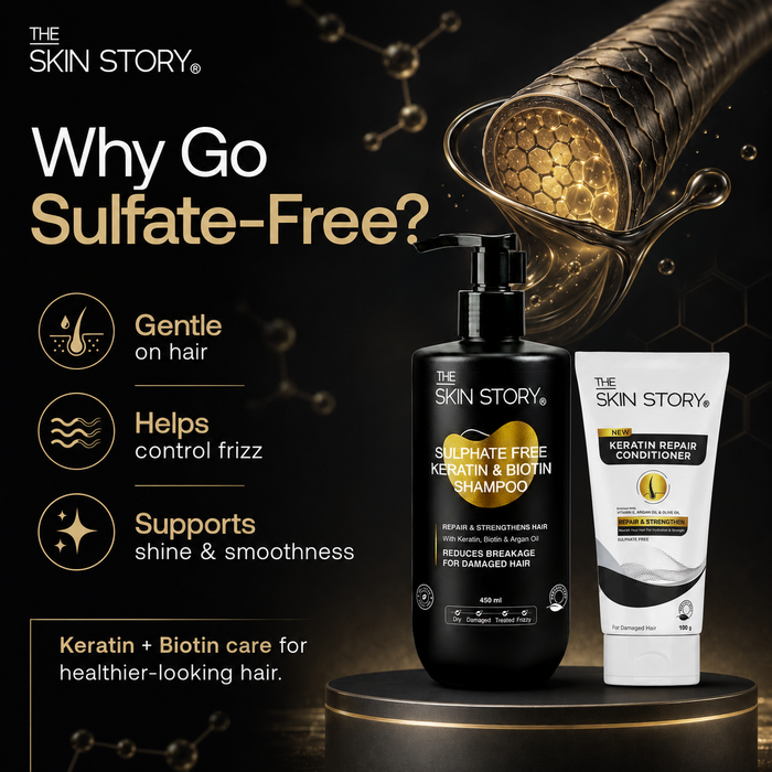 Damage Repair Combo - Sulphate Free Keratin Shampoo (450ml) + FREE Keratin Repair Conditioner (100g)