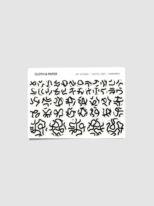 One sticker sheet of Dot Stickers | Twisted Lines