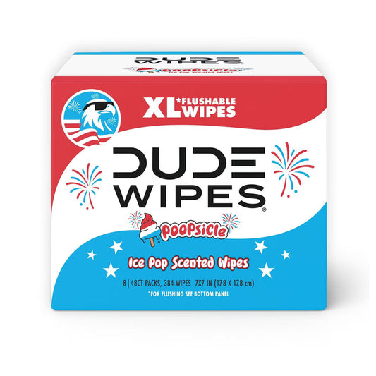 DUDE Wipes XL Flushable Wipes POOPsicle, 8 Ct - 384 Wipes