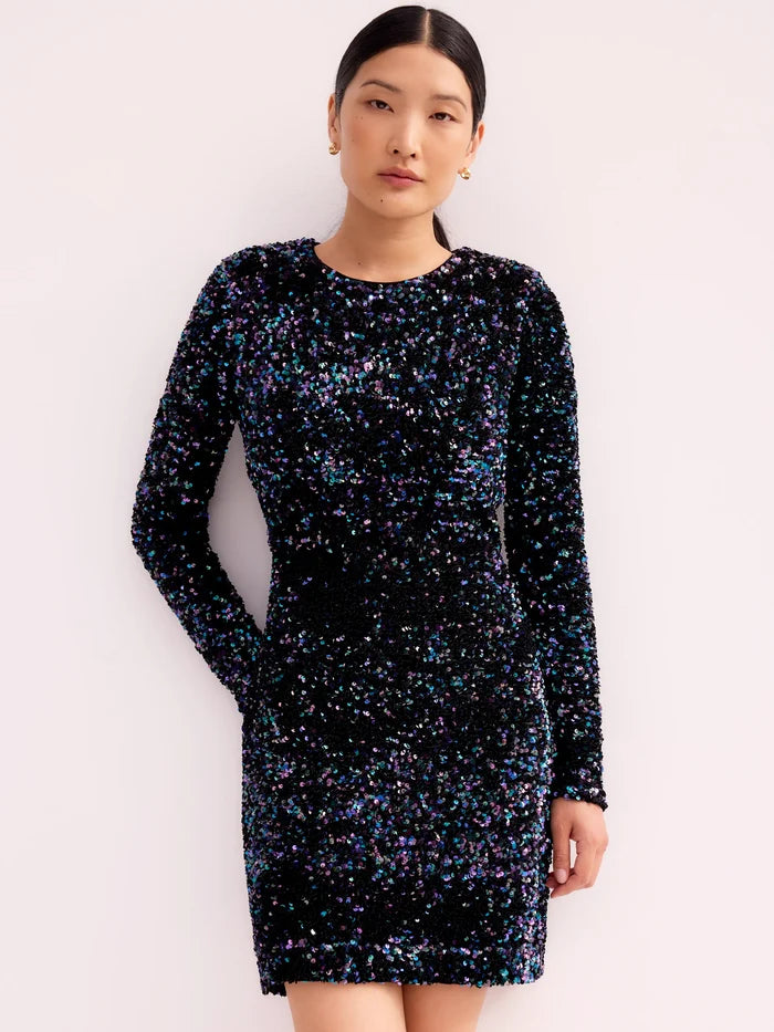 Evie Sequinned Long-Sleeved Mini Dress