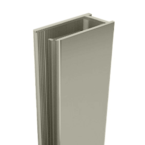 EXTENDED U channel Anodised aluminium - Brushed Nickel, Deep Shower Screen Wall Channel - Image 1