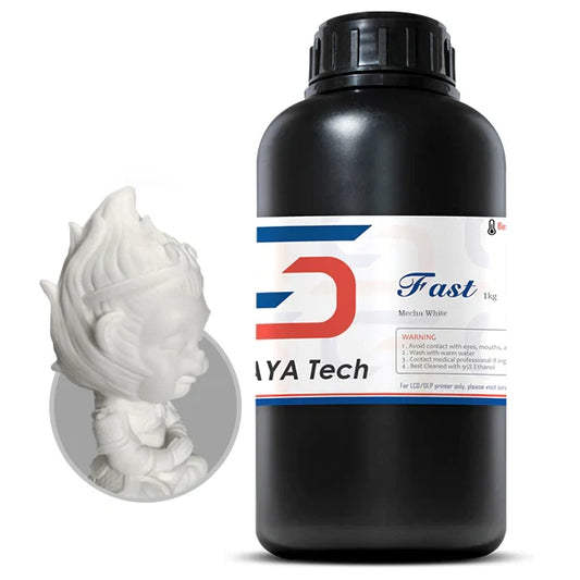 ABS-like resin 1kg bottle white with 3D printed white chibi figurine wear-resistant