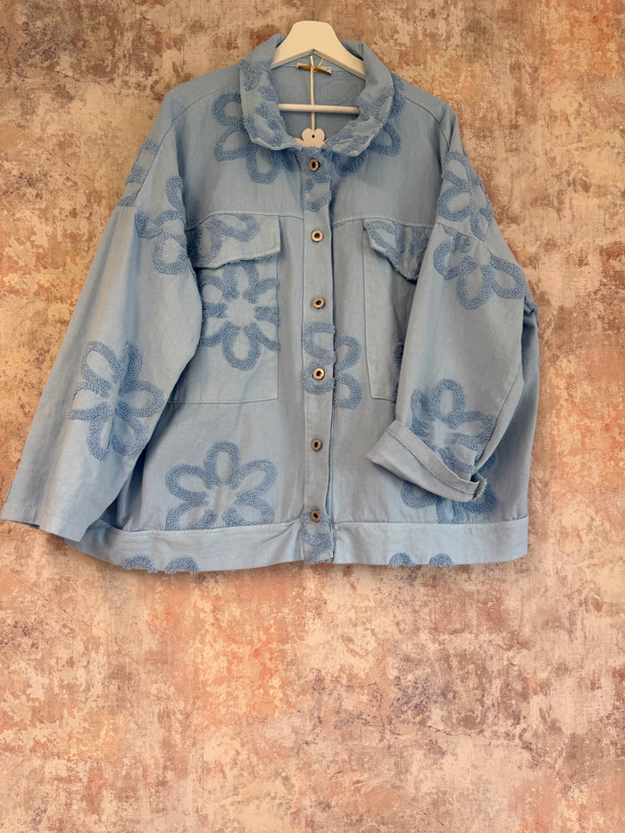 Fia Floral Cotton Denim Jacket