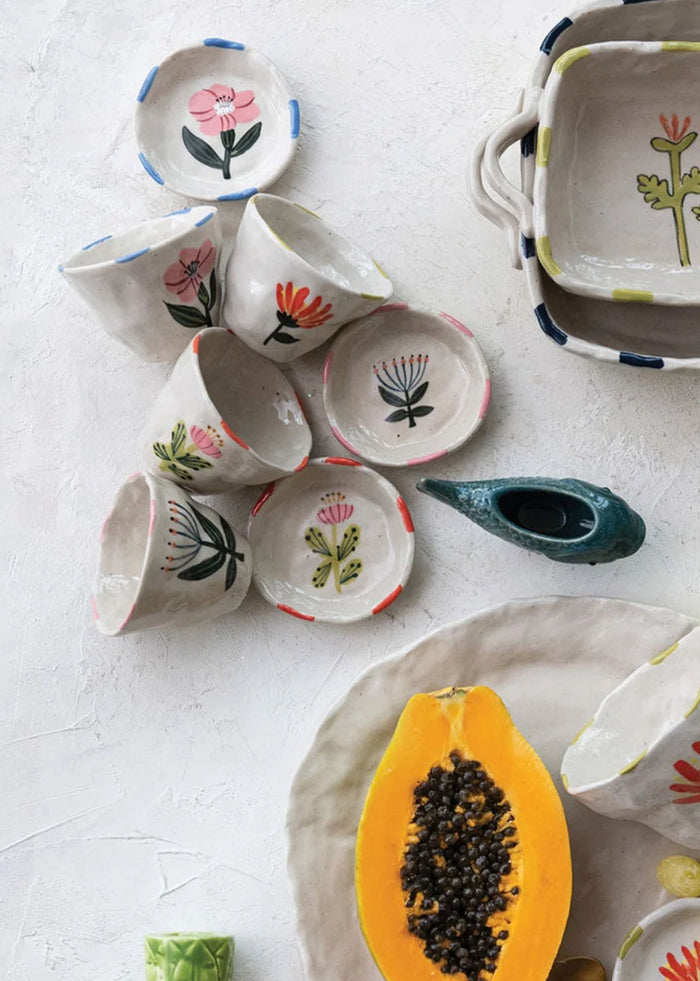Flower Painted Trinket Dish