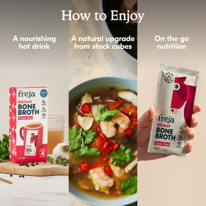 Freja Instant Bone Broth Classic Beef 4 sachets x 12g