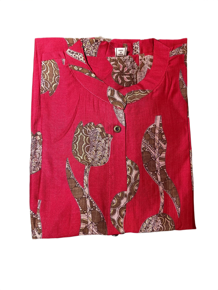 Fuchsia Botanical Print Kurti