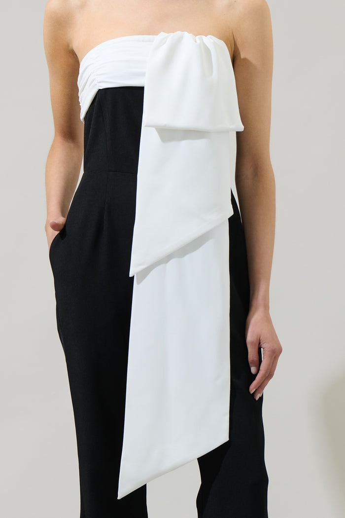 Gerri Contrast Strapless Jumpsuit