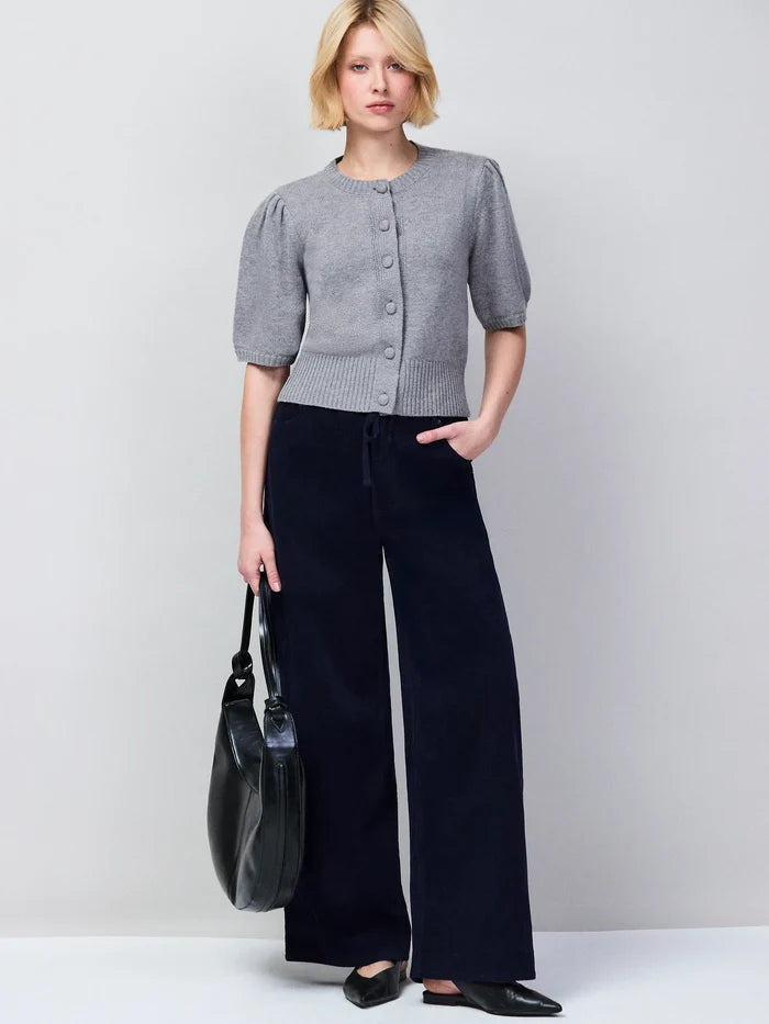 Grey Button Front Cardigan With Wool And Cashmere
