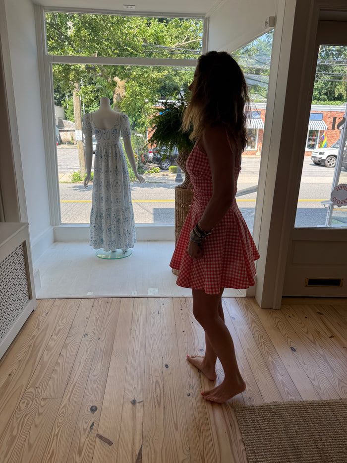 Gwyneth Mini Dress in Cherry Gingham