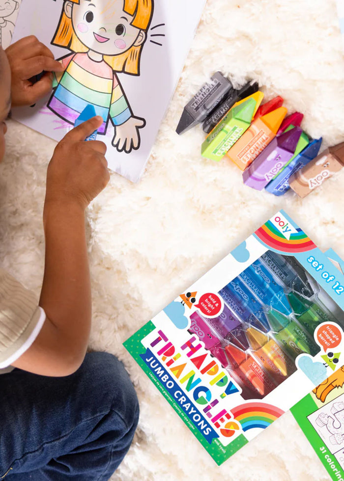 Happy Triangles Jumbo Crayons