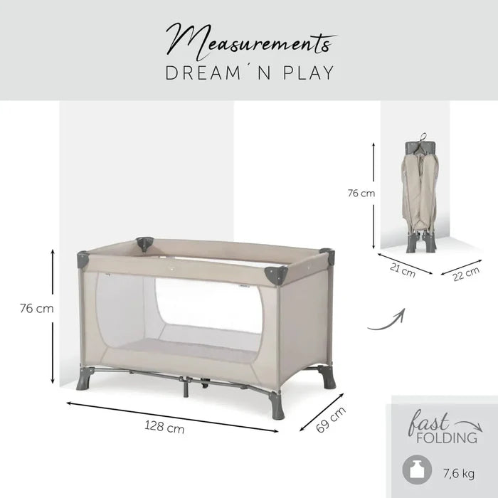 Hauck Dream N Play Travel Cot - Beige - ebebek - Black Friday