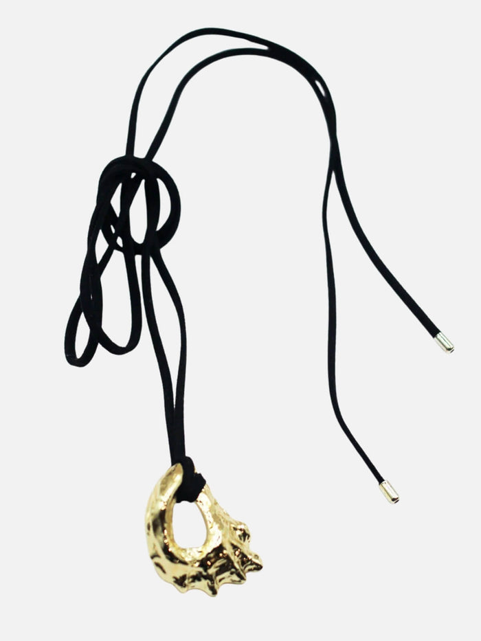 Horizons Shell Cord Necklace: Brass + 18K Gold Plating