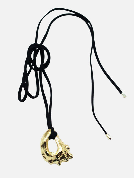 Horizons Shell Cord Necklace: Brass + 18K Gold Plating