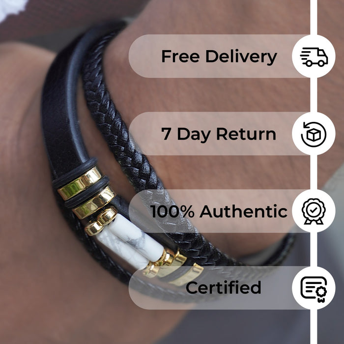 Howlite Leather Bracelet