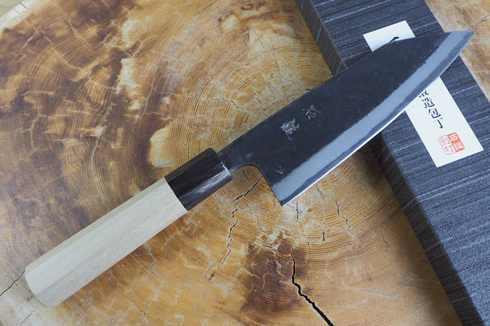 Ishizuchi (from Tosa) - Blue-2 Steel Kurouchi Double Edged Deba Knife (15cm/16.5cm/18cm)