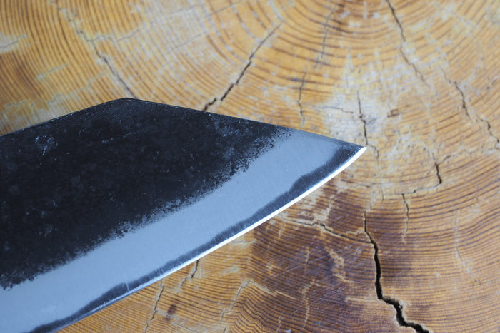 Ishizuchi (from Tosa) - Blue-2 Steel Kurouchi Double Edged Deba Knife (15cm/16.5cm/18cm)