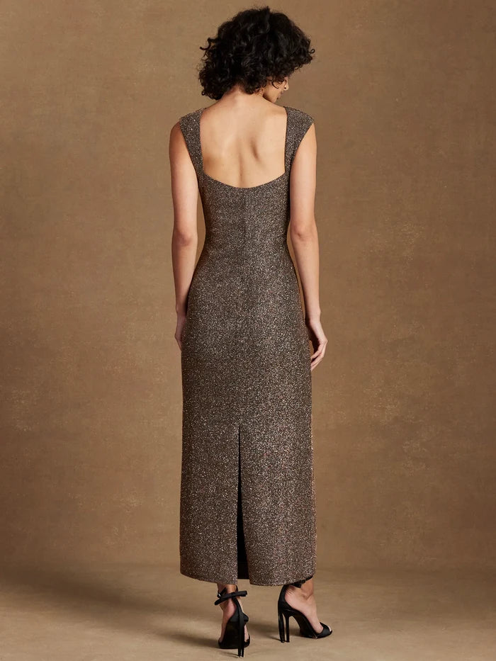Joanna Gold Open Back Sparkle Dress
