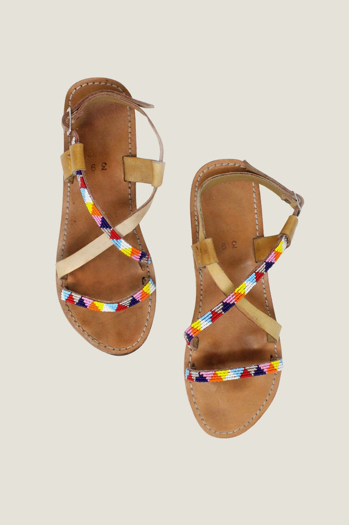 Lara Leather Sandals | Multi - Aspiga