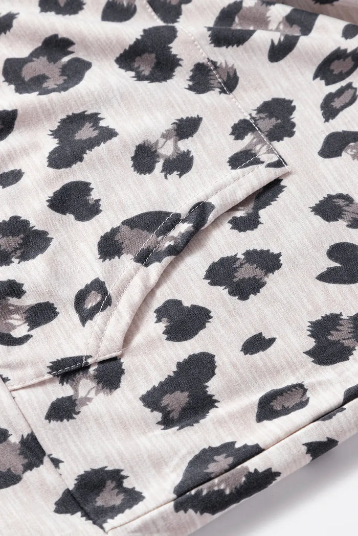 Shop Leopard Print Drawstring Hoodie and Skinny Pants Lounge Set at eAura