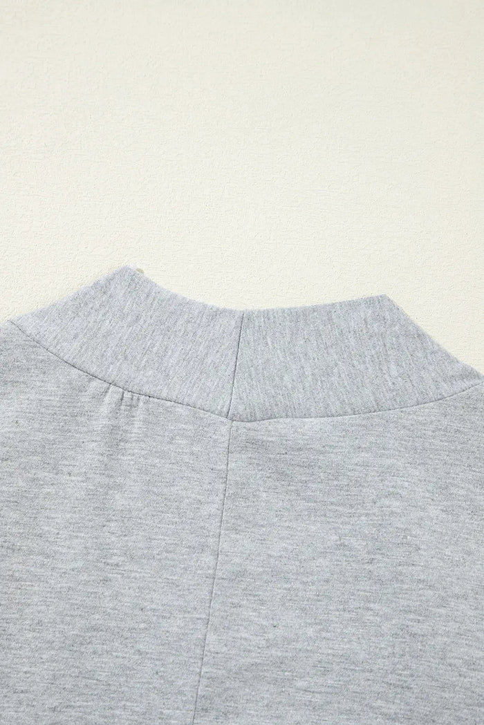 Light Grey Split Long Cardigan and Skinny Pants Lounge Set - Loungewear & Sleepwear/Loungewear