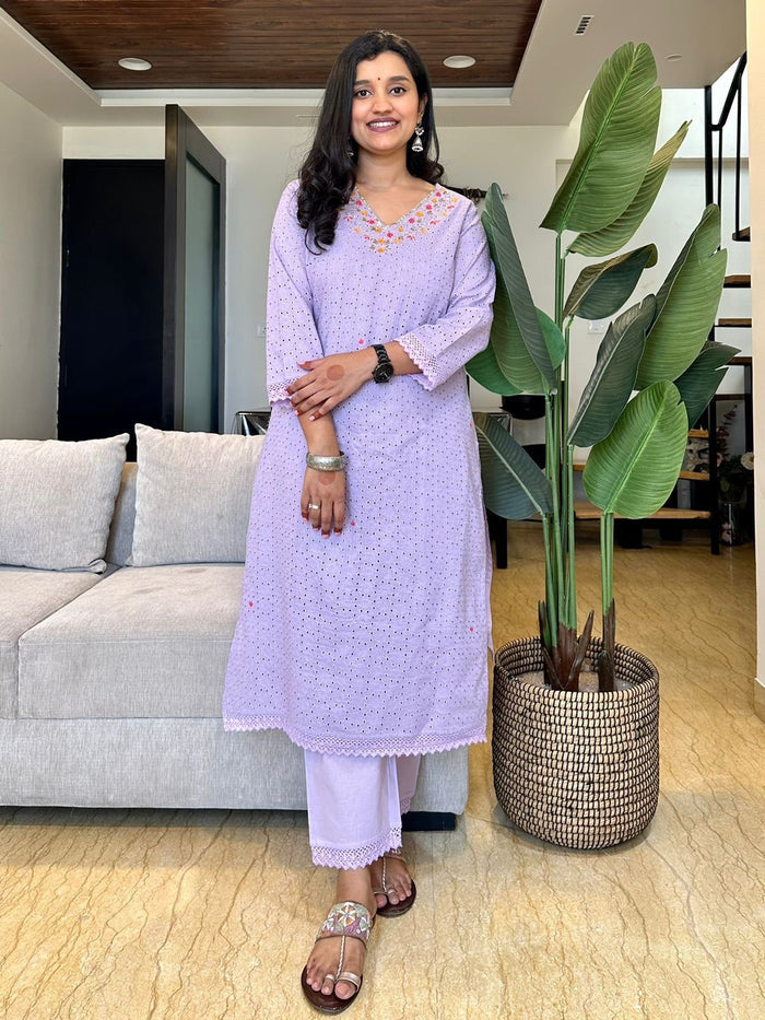 Lilac Lace Cotton Set