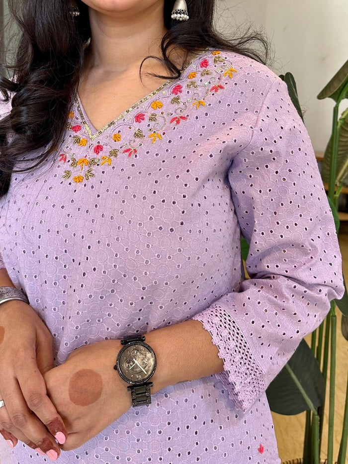 Lilac Lace Cotton Set