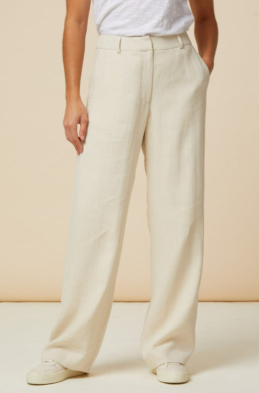 Linen Blend Trousers | Oat - Aspiga