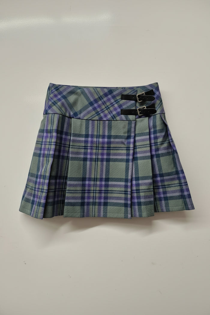 Lochcarron Wool Tartan Kilt Skirt UK 10 EU 38 Buckled Pleated - USED