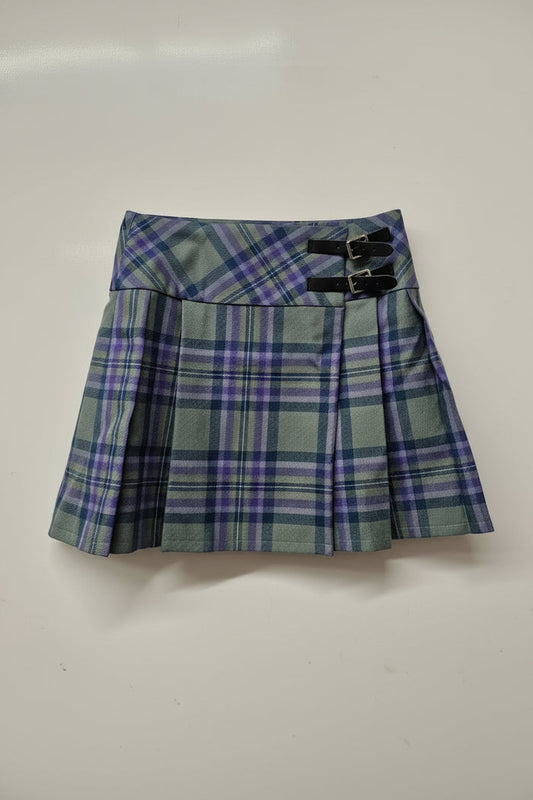Lochcarron Wool Tartan Kilt Skirt UK 10 EU 38 Buckled Pleated - USED