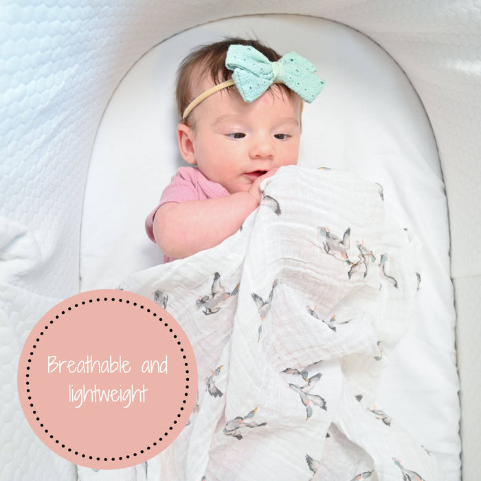 LollyBanks Baby Muslin Swaddle Blanket-Quackin’ Up