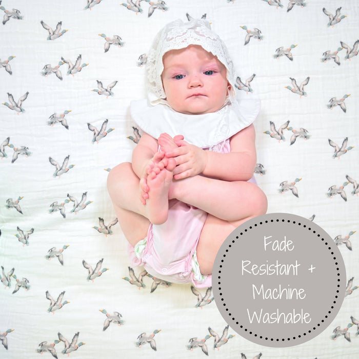 LollyBanks Baby Muslin Swaddle Blanket-Quackin’ Up