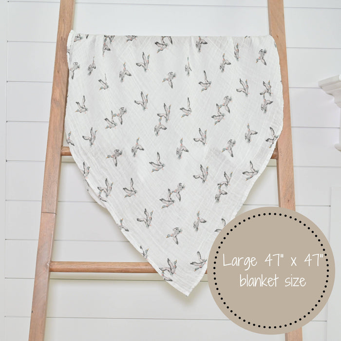LollyBanks Baby Muslin Swaddle Blanket-Quackin’ Up