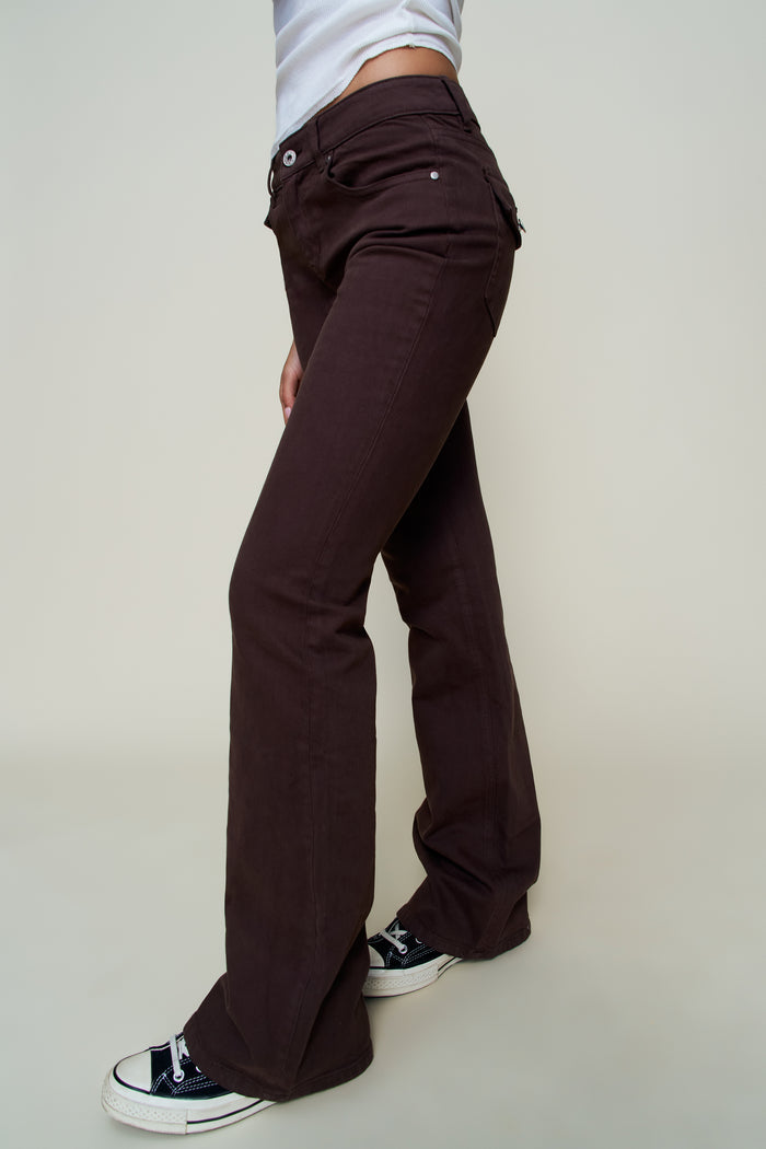 Low Rise Flare Twill Pant