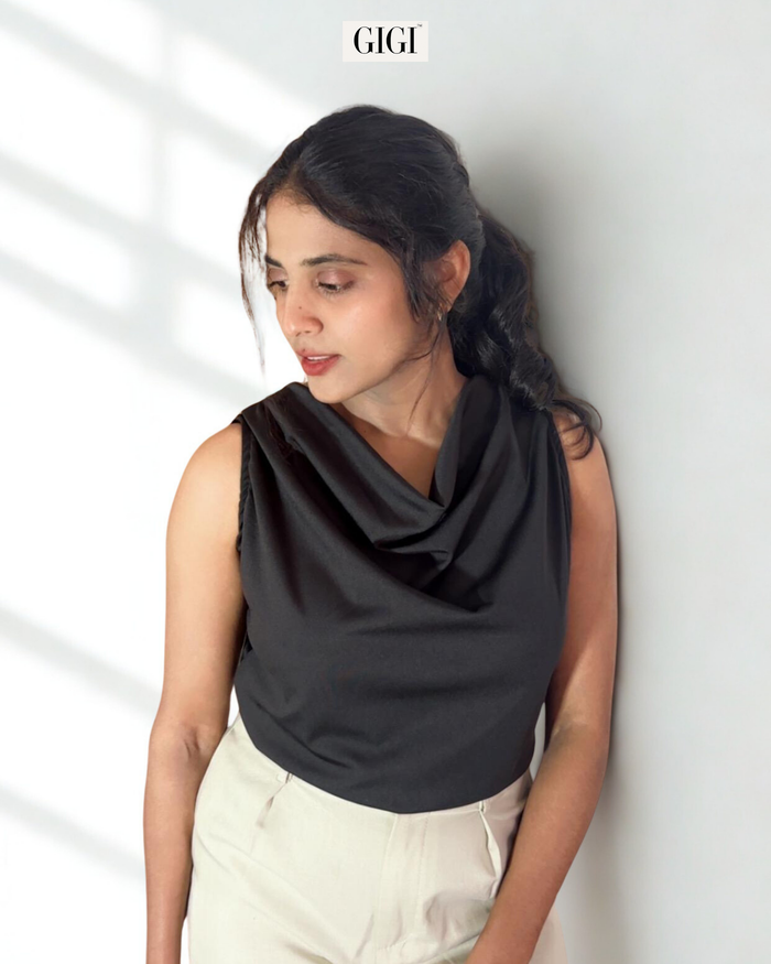 Luxe drape sleeveless
