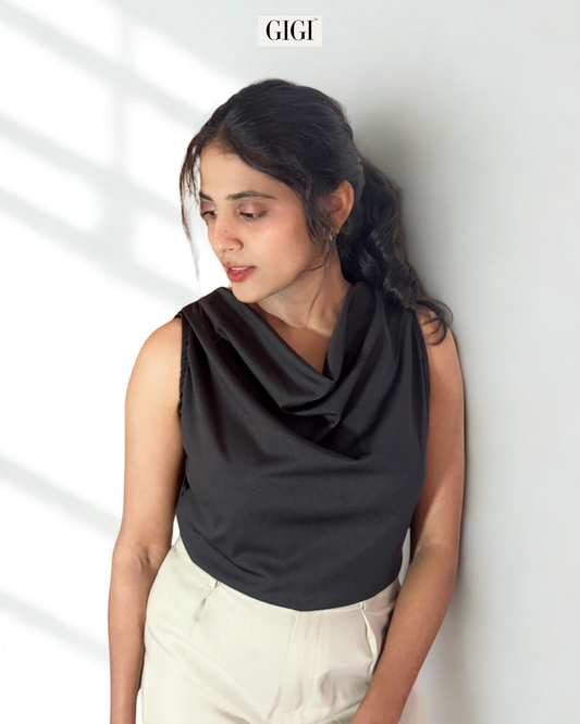 Luxe drape sleeveless
