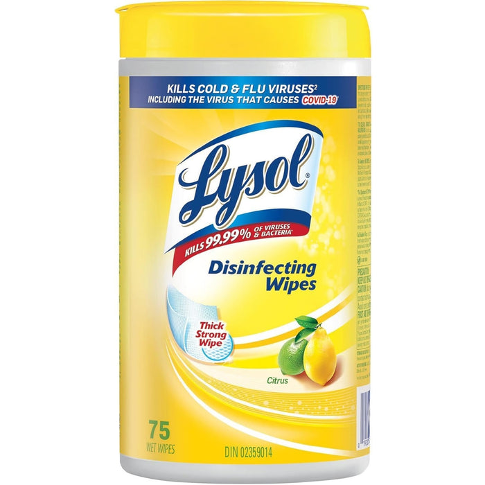 Lysol Disinfecting Wipes, Flat Pack – Citrus 75 count