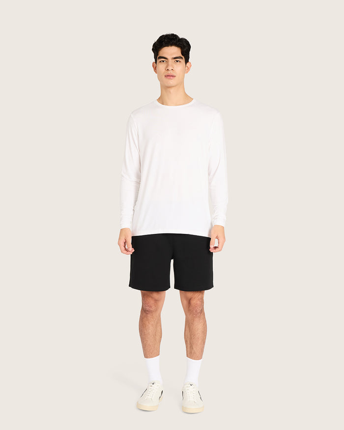 Men's Base Layer Long Sleeve Crew Neck T-Shirt - White