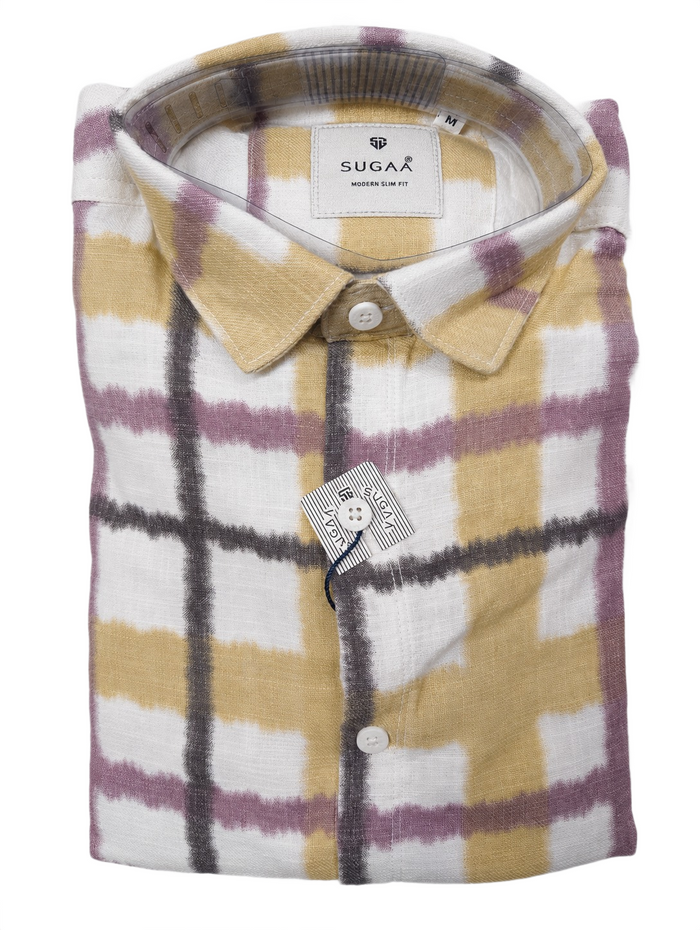 Men's Green & Blue Checked Casual Shirt