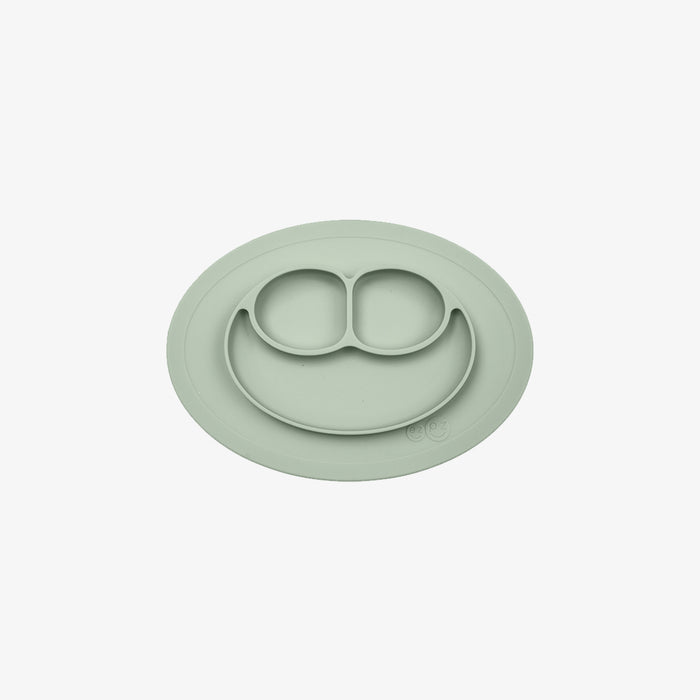 The Mini Mat in Sage Green by ezpz / Self-Suctioning Silicone Plate + Placemat #color_sage