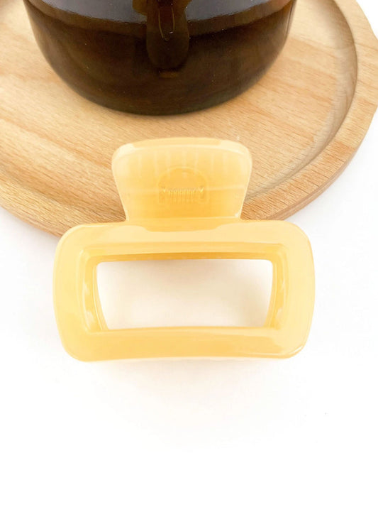 Mini Square Jelly Claw Clip - Yellow
