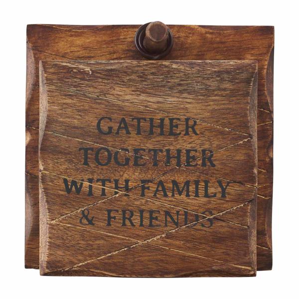Mudpie Distressed Wood Coaster Set