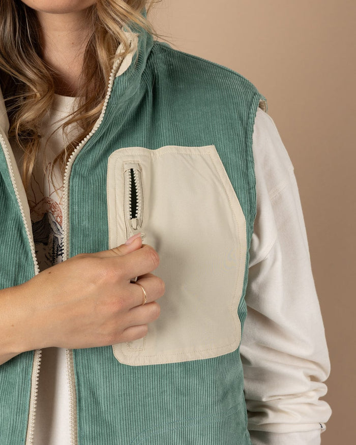 Myka -Womens Reversible Gilet Blue/Cream