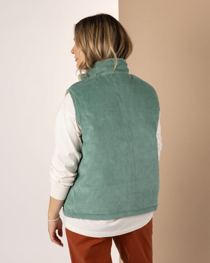 Myka -Womens Reversible Gilet Blue/Cream