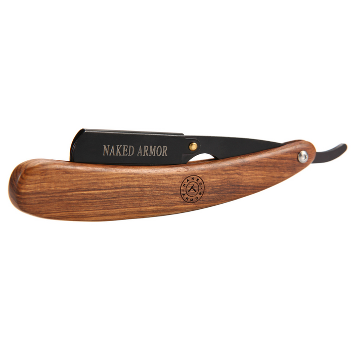 Naked Armor Brandelis Shavette Mahogany Wood Japanese Stainless Steel Shoulder and Tang.