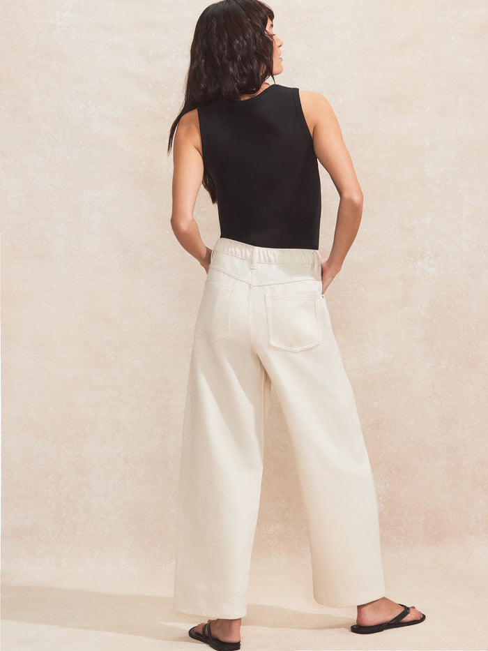 Natural Denim Drawstring-Waist Jeans