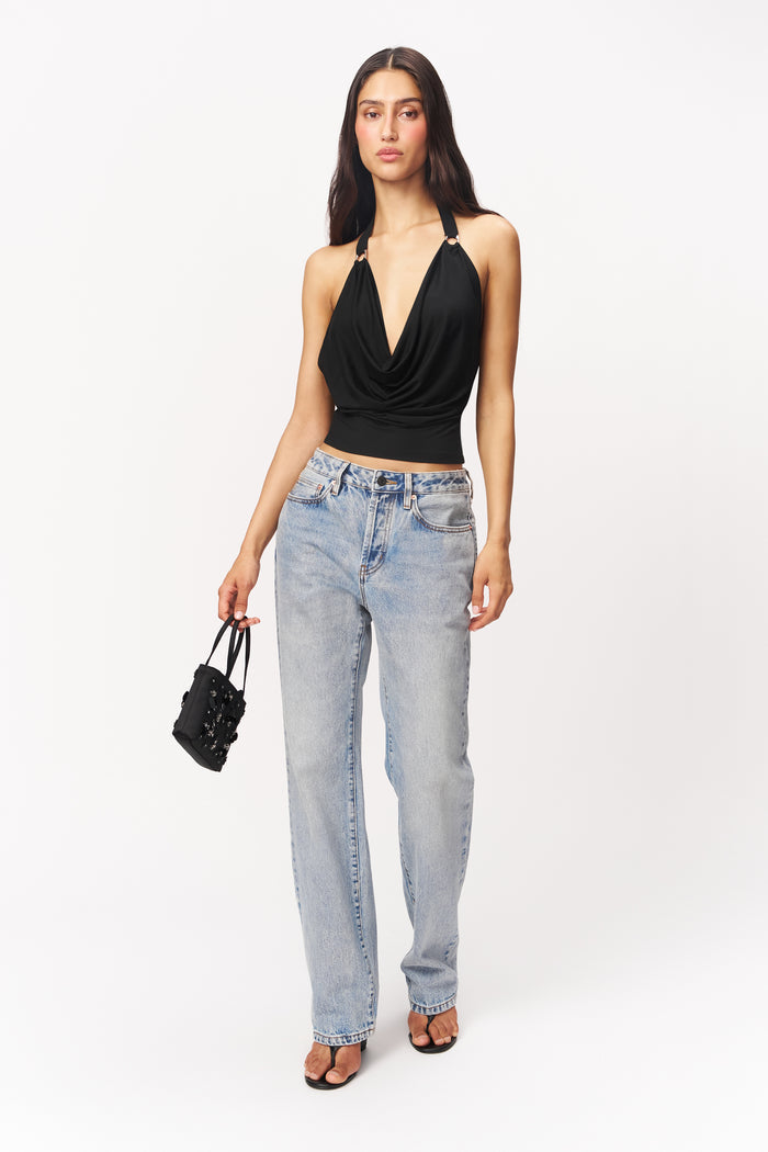 Nellie Halter Top in Black